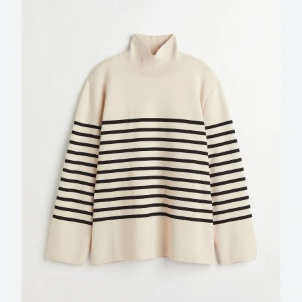 H&M womens high collar striped sweater size medium